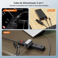 Cabo Carregador 3 em 1 Starlink Mini: USB-C, Plug DC e Isqueiro Veicular 12V/24V - Energia Portátil para Internet Satélite - imagem 4