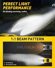 Lâmpada AUXITO H7: 6X Mais Brilho 6500K Branco, Instalação Plug & Play - imagem 3