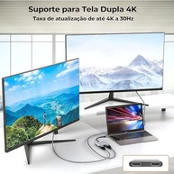 Adaptador USB-C para 2x HDMI 4K: Expanda sua Tela com Alta Definição e Plug & Play - imagem 5