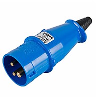 Plug Macho Industrial 2p+T 16A Newkon Azul N3076 Steck - imagem 1