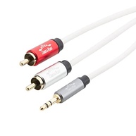 Cabo P2 3.5mm para 2 RCA Cabos & Plugs: Áudio Profissional Impecável (1m, Branco) - imagem 4