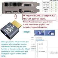 Woieyeks: Pacote com 3 Plugues Falsos HDMI 4K HDR para Monitor Virtual e Tela Headless - imagem 3