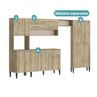 Cozinha Completa Arizona Plus com Armário e Balcão Carraro - Design Moderno em Carvalho - imagem 4