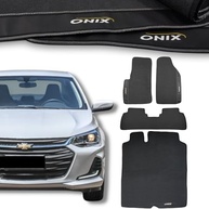 Kit Tapetes Internos e Porta Malas Premium Emborrachado Onix Plus 2020-2025 Impermeável - imagem 2
