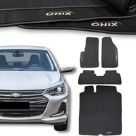 Kit Tapetes Internos e Porta Malas Premium Emborrachado Onix Plus 2020-2025 Impermeável - imagem 1