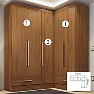 Quarto Modulado Canto: 5 Portas, 2 Gavetas Smart Plus - imagem 2