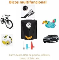 Bomba Compressor Portátil 12V: Pneu Carro, Moto, Bike e Bola - Pressão Máx 150 PSI - imagem 2