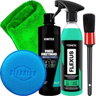 Kit Completo Vonixx & Vintex: Pneu Pretinho, Condicionador Flexus e Acessórios Karbox para Detalhamento Automotivo - imagem 1