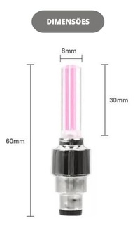Kit 2 Luzes LED para Válvula de Pneu Multicolorido - Iluminação Noturna para Bike, Moto e Carro - imagem 2