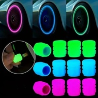 Kit 6 Tampas Válvula Pneu Mini Fluorescente Mix & Match para Moto e Carro - Vermelho - imagem 5
