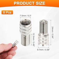 8x Tampas de Válvula de Pneu de Cobre Niquelado 24mm - Vedação Dupla para Alta Pressão - imagem 3