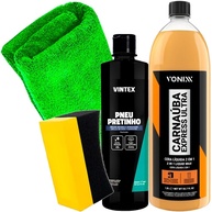 Kit Essencial para Brilho Perfeito: Pneu Pretinho Vintex, Carnaúba Express Vonixx e Acessórios Karbox - imagem 1