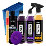 Kit Completo Vonixx: Shampoo V-Floc, Tok Final, Restaurax e Pretinho para Pneus - Limpeza Profissional! - imagem 1