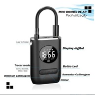 Mini Compressor de Ar Portátil Recarregável: Bomba Digital para Pneus de Carro, Moto, Bike e Infláveis - Sem Fio 110V/220V - imagem 3