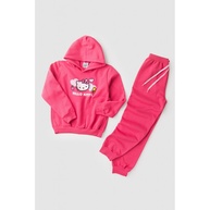 Conjunto Feminino Infantil Hello Kitty Rosa - Moletom Poá - imagem 2