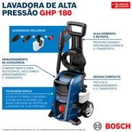 Lavadora de Alta Pressão Bosch GHP 180: Limpeza Poderosa! - imagem 2