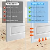 Veda Porta Adesivo Transparente 4,5cm x 5m: Adeus Insetos, Poeira, Água e Ruído! - imagem 5