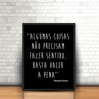 Quadro Frase Reflexiva de Renato Russo com Moldura 30x40cm - Inspire-se com Poesia e Estilo - imagem 2