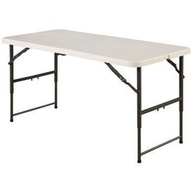 Mesa Dobrável com Ajuste de Altura em Polietileno Resistente - 1,22x0,60m - imagem 1