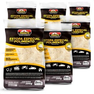 KIT 6 Estopas Especiais para Polimento em Algodão Branco Proauto 200g - Alta Performance - imagem 1