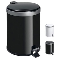 Lixeira com Pedal 5L em Polipropileno Preto - Tampa Reta com Aro Prata | Acionamento por Pedal, Sem Contato, Moderna e Higiênica - imagem 2