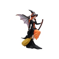 Estatueta de Bruxa Escura com Vassoura Mágica - 20 cm | Decoração de Halloween em Poliresina - imagem 1
