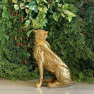 Escultura Leopardo em Poliresina Dourada - Decoração Elegante e Sofisticada G - imagem 5