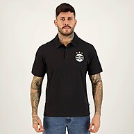 Polo Grêmio Preto: Escudo Bordado e Conforto! - imagem 1