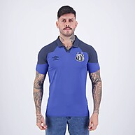 Polo Umbro Santos Viagem 2023 Azul: Estilo e Conforto para Torcedores - imagem 1
