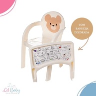 Poltrona Cadeirinha Infantil Portátil com Bandeja para Colorir - Plasútil Bege - imagem 4