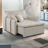 Poltrona Cama Veludo Bege: Conforto e Estilo! - imagem 1