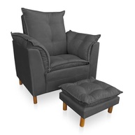 Poltrona de Amamentação com Puff - Conforto Premium para Mamães (Cinza) - imagem 3