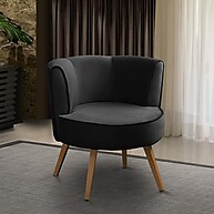 Poltrona Decorativa Isa Suede Preto: Conforto e Estilo - imagem 1