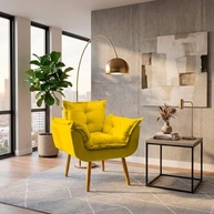 Poltrona Alice Decorativa Amarela - Conforto e Estilo para Salas e Escritórios - imagem 2