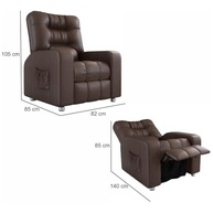 Poltrona Reclinável do Papai Azera Matrix Corino Marrom - Conforto Premium para o Lar - imagem 4