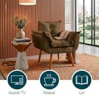 Poltrona Alice Decorativa Marrom - Conforto e Estilo para Salas e Consultórios - imagem 5