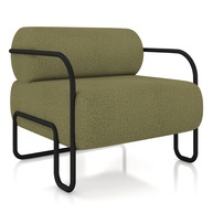 Poltrona Moscou K01 Bouclê Verde: Estilo Industrial Moderno - imagem 1