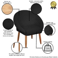 Poltrona Capitonê para Recepção e Sala de Estar - Tecido Veludo Resistente com Pés de Madeira | Design Moderno e Confortável - imagem 5