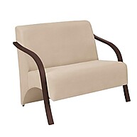 Poltrona Vênus 2 Lugares: Conforto e Elegância em Suede Bege - imagem 1