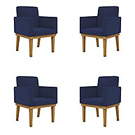 Poltronas Escritório Reforçadas: Kit 4 Nina Suede - imagem 1