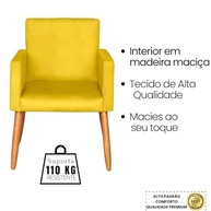 Kit 2 Poltronas Amarelas Decorativas | Conforto e Estilo para Sala, Escritório e Recepção - imagem 5