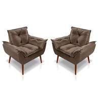 Poltronas Opala Suede Marrom: Conforto e Elegância - imagem 1
