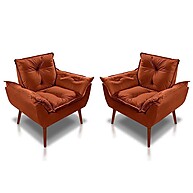 Poltronas Opala Suede Terracota: Conforto e Estilo - imagem 1