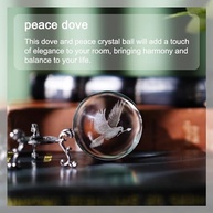 ZEERSHEE Estatueta Bola de Cristal Pombo da Paz 3D 60mm com Suporte de Vidro - Decoração Elegante para Mesa - imagem 5