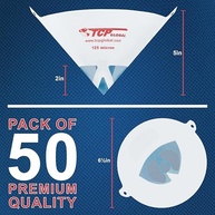 TCP Global Pacote de 50 filtros de tinta com pontas de filtro ultrafinas de 125 mícrons - malha de nylon azul ultra fluxo azul puro premium - Tela de filtro de tinta cone - Coe finamente tinta para - imagem 4