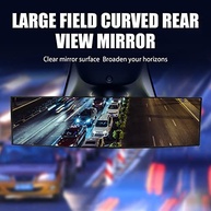 QODOLSI Espelho Retrovisor Panorâmico Universal 29cm: Visão Ampliada e Adeus Pontos Cegos! - imagem 4