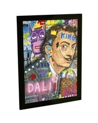 Quadro Decorativo A4 Salvador Dali Pop Grafite - Arte em Alta Definição com Moldura em Pinus - imagem 2