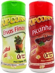 Temperos P/ Pipoca Popcorn Cx 12 Frascos. 6 Ervas Finas - 6 Picanha - imagem 1