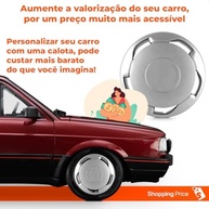 Kit 4 Calotas Modelo Orbital Universal Aro 13 Prata - Design Grid e Fixação por Pressão - imagem 5