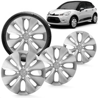 Kit 4 Calotas Aro 15 Prata Grid para Citroën C3 2014-2015 - Design Grid com Fixação por Pressão - imagem 2